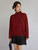 Turtleneck Rib Sweater red   Women's Mockneck High Collar Vintage womens petite size Autumn Winter Slouchy Soft Waxy Outwear Knitted Full Sleeve Workwear Tops Ribbed Sweaters for woman