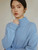 Turtleneck Rib Sweater blue   Women's Mockneck High Collar Vintage womens petite size Autumn Winter Slouchy Soft Waxy Outwear Knitted Full Sleeve Workwear Tops Ribbed Sweaters for woman in light sky-blue