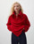 Zip Polo Sweater   Women's autumn casual shirt top womens cotton knitwear with zip-up POLO wide collar ribbed band sweaters Petite size tops for woman in red Zip Polo Sweater   Women's autumn casual shirt top womens cotton knitwear with zip-up POLO wide collar ribbed band sweaters Petite size tops for woman in red