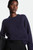 Mohair Crewneck Sweater  Women's casual winter petite size womens striped patchwork tops alpaca wool blend round o-neck ribbed band sweaters for woman in dark navy blue Mohair Crewneck Sweater  Women's casual winter petite size womens striped patchwork tops alpaca wool blend round o-neck ribbed band sweaters for woman in dark navy blue