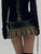 Low Rise Skirt with Vegan Belt   Women’s Indie Punk Y2k Mini Pleated Faux PU Autumn Spring Sexy Super Short Mini Skirts Vintage Grunge 2000s womens Punkrock Outfits for Woman in auburn brown with black-belt