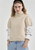 Mockneck Sweater cream   Women's Wool knitted Short Sleeves Pullover Spring Loose Slim Half High Neck Knit womens woolen Sweaters Tops for woman in creamy-whiteY2k Streetwear Clothes Th*Bar*net