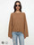 Cable Knit Cashmere Sweater auburn  Women’s round O-neck Casual Loose fit Style Longer Rear workwear womens pullovers Petite size Crewneck Sweaters for trending woman in brown Autumn Fall Winter Spring Season