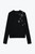 Sequined Sweater   miteigi Women’s Full Love Heart Stars Cashmere Woolen Crewneck Jumper Long Sleeves warm round o-neck Sweaters for woman in black Fall Autumn Winter Spring crew neck womens fashion season Zadig Voltair style