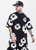 Floral Foam T Shirt black  miteigi Men’s Crewneck round o-neck short sleeves Kapok flower Printed Harajuku Oversized Top Vintage Hip Hop Tops T-Shirts for man Kanye 3D three-dimensional crew neck Streetwear mens trendy Tall plus size Clothes