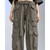 High Rise Wide-Leg Cargo Jeans  miteigi Women’s High Rise Waist Wide Leg Baggy Street Chic Designer Ladies Denim Pants for woman in gray Summer Y2K womens grey fashion trousers