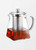 Heat Resistant Infuser Teapot  Glass With Stainless Steel Heated Container Tea Pot Clear Kettle Square Filter Heat Resistant Infuser Teapot  Glass With Stainless Steel Heated Container Tea Pot Clear Kettle Square Filter
