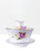 Japanese Porcelain Gaiwan Teacup carnation   Chinese Kungfu Gai Wan Teaset Cover Bowl Teas Jingde Town  Soup Tureen Shen Puer cups sets floral Ceramic Tea Cup in white with violet purple flowers