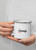miteigi Logo Enamel Mug with handle Outdoors camping hiking branded product item Mugs Drinks containers White with silver rim