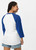 miteigi Script Logo Raglan T-Shirt Genderful Unisex anywear 3/4 sleeves crewneck round o-neck patchwork tops T-Shirts for man woman in white with blue mens womens Tees miteigi-Logo Branded product item miteigi Script Logo Raglan T-Shirt Genderful Unisex anywear 3/4 sleeves crewneck round o-neck patchwork tops T-Shirts for man woman in white with blue mens womens Tees miteigi-Logo Branded product item
