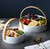 Japanese White Ceramic Serveware Bowl Plate with Wood Handle Divided Grid for Fruit Snacks Nuts Japan Storage Tray Home Tableware Round Kitchenware Style Japanese White Ceramic Serveware Bowl Plate with Wood Handle Divided Grid for Fruit Snacks Nuts Japan Storage Tray Home Tableware Round Kitchenware Style