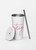 Insulated Tumbler with Straw miteigi Script Logo   miteigi-logo design stainless steel wine, milk water drinks tumblers with lid and straw Outdoor sports fitness drinkware in white with pink pattern