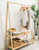 Bohemian Open-Stock Wardrobe Wooden 2 Layer Modern Design Dress Kids Room Robe Hooks Wood Wardrobes Clothes Storage Racks