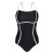 Strap Swimsuit black  Women’s Korean Retro Simple One-Piece straps Female Sexy Three-Point Style Covered Belly Swimsuits for woman with white lines Summer womens plus size beach monokini swimwearI