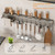 Stainless Steel Utility Rack    Multi-functional No-drilling Knife Holders Storage Chopsticks Utensils Basket Chopsticks Tube Wall-mounted Racks in gun Gray grey