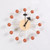 Orange Wooden and Metal Analog Movement 32cm Modern Large Wood Decor Silent Ticking Wall Clock Decorative Colorful Wooden Balls Trend Orange Wooden and Metal Analog Movement 32cm Modern Large Wood Decor Silent Ticking Wall Clock Decorative Colorful Wooden Balls Trend