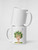 Glossy  Tropical Girl Mug             Cartoon island woman seranading drinks cup coffee, tea, juice, milk drinking cups miteigi branded product item tumblers ceramics in white with green multicolor pattern Ceramic Anime tropics floral flowers Girls islands paradise Gifts singers serenade fiesta mugs
