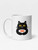 Glossy Happy Black Cat with Salmon Mug       Cartoon animal fish character drinks cup coffee, tea, juice, milk drinking cups miteigi branded product item tumblers ceramics in white with black multicolor pattern Ceramic Anime Gifts cats food hugging mugs