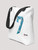 7th Anniversary Tote Bag in white with black handles and gray small traditional Japanese icons, landmarks and features with a large light sky blue origami number 7 and miteigi Japan company logo in bottom right of centered rectangular anniversary motif. 7th Anniversary Tote Bag in white with black handles and gray small traditional Japanese icons, landmarks and features with a large light sky blue origami number 7 and miteigi Japan company logo in bottom right of centered rectangular anniversary motif.
