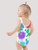 Baby Splat Swimsuit    Baby Girls paint splatter tank straps scoopneck swimsuits for girl in white with multicolor rainbow design multicoloured babies swimwear