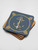 Slate Blue Cork-Back Coaster   Traditional Japanese sailing shipping anchor symbol pattern designed by miteigi drinks coasters with golden white anchors yachting boating ships symbols pattern