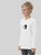 Kids Long Sleeve Crewneck T-Shirt white     Boys long sleeves 100% cotton crewneck T-shirts with Japanese black and white passport graphic round o-neck Tees children’s crew neck Tops