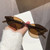 Oval Sunglasses   Genderful Women's Men’s chic sun glasses Ladies shades Trends Summer sexy small fashion unique womens mens anywear eyewear Unisex XY Glasses for woman man in brown