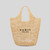 Letter Straw Bag     Women’s casual hollow PARIS MILANO designer letters Shoulder handbags Handmade summer beach paper woven large Tote bags for woman in Khaki Womens baggage