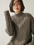 Classic CashSoft Cable-Knit Sweater dark gray  Women’s heavyweight 100% Cashmere sweaters for woman Cable knitting vintage loose fit pullovers knitted Jersey Womens Fall Autumn Winter Mockneck turtleneck Tops in grey