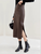 Leather Skirt coffee  Women’s luxury fall autumn Elegant PU Vegan high rise waist slit slim straight fit Lady temperament midi skirts for woman in brown Womens faux cowhide fashion 133Q50358