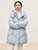 Duck Down Puffer Jacket    Women’s Fall Autumn Winter thick stand neck collar long 90% white-down coats for woman Long sleeves patch pockets Jackets Womens outerwear in light sky blue #W44Y56274
