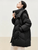 Duck Down Puffer Jacket    Women’s Fall Autumn Winter thick stand neck collar long 90% white-down coats for woman Long sleeves patch pockets Jackets Womens outerwear in black #W44Y56274