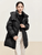 Duck Down Puffer Jacket    Women’s Fall Autumn Winter thick stand neck collar long 90% white-down coats for woman Long sleeves patch pockets Jackets Womens outerwear in black #W44Y56274