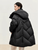 Duck Down Puffer Jacket    Women’s Fall Autumn Winter thick stand neck collar long 90% white-down coats for woman Long sleeves patch pockets Jackets Womens outerwear in black #W44Y56274