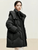 Duck Down Puffer Jacket    Women’s Fall Autumn Winter thick stand neck collar long 90% white-down coats for woman Long sleeves patch pockets Jackets Womens outerwear in black #W44Y56274