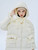 Duck Down Puff Coat   Women’s original Fall autumn and winter outwear white duck down long sleeves hooded parka jackets for woman in off-white cream Womens long bowknot pockets padded parker coats outerwear