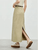 Denim Skirt 100% Cotton Women’s Straight A-line back slit-hem belt hooks classic solid simple  elegant mid-calf long skirts for woman in khaki Fall Autumn womens wfh office workwear fashion #143Q56392
