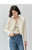 Elegant Crop Jacket   Women’s slim woven tape crew collar metal single breasted long sleeves button-up flap patch pockets cropped Jackets coats for woman in cream Spring Fall Autumn womens french look plus size outerwear fashion #143W56989