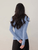 Crewneck Rib Cardigan Women’s Casual round O-neck single breasted long sleeves with slit button cuffs and patch pockets button-up Sweaters Temperament slim fit ribbed polyester knitted Tops for woman in blue Fall Autumn womens crew neck plus size cardigans Fashion