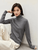 Turtleneck Sweater gray    Women’s wool blend long sleeves pullover knitted Tops for woman Winter soft warm Jumpers Womens sweaters in dark grey  #W43E56257