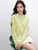 Jacquard Knitted Cardigan     Women’s spliced round O-neck long sleeves animal bird graphic single breasted button-up knitted cropped crewneck Cardigans for woman in light green Spring womens petite-, plus-, size crew neck Sweaters fashion #W51H58806