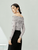 Slash Neck Top    Women’s slim fit folds long sleeves mesh elegant retro off-shoulder bamboo floral print pullover blouse t-shirts for woman in lilac light purple petite-, plus-, size tops Spring summer fashion reed flowers Printing blouses office wfh workwear clothing #141T53448