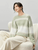 Crewneck Splice Sweater green    Women's loose Argyle knit crew neck long sleeves sweater for woman in light pastel green and white Warm Christmas Winter womens spliced knitwear round O-neck petite-, tall-, plus-, size striped Pullovers #W44E57266