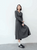 Comfort Hooded Dress    Women’s regular fit and flare button-up front casual knit long sleeves long natural waistline folds pleats mid-calf dresses for woman in Gray  Female Fall Autumn Spring womens fashion viscose-blend grey pleated knitwear #143L56787