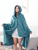 Hooded Cloak Throw Blanket      Trendy Japanese style plush thick flannel with snap buttons warm solid shawls blankets Ins style in Blue Hooded Cloak Throw Blanket      Trendy Japanese style plush thick flannel with snap buttons warm solid shawls blankets Ins style in Blue