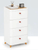 4-Drawer Dresser, Vertical storage tower with removable bamboo wood organizer tray & solid wooden legs in white with multi