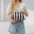 Summer Beach Clutch Bag   Women’s Mens Woven striped Crochet Handbags Purses Knitting Dumpling Clutch Ruched Cute Cloud Casual Colorblock Bags for man woman vacation getaway holidays in black white stripes