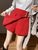 High Rise Mini Skort Shorts Skirt Women’s Fashion Front Love Metal Buttons Tweed Shorts for woman Vintage High Waist Woolen Casual Female Short Pants with flap pocket Womens Clothes petite-, tall-, plus-, size mini skirts in red