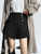 High Rise Mini Skort Shorts Skirt Women’s Fashion Front Love Metal Buttons Tweed Shorts for woman Vintage High Waist Woolen Casual Female Short Pants with flap pocket Womens Clothes petite-, tall-, plus-, size mini skirts in black