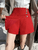 High Rise Mini Skort Shorts Skirt Women’s Fashion Front Love Metal Buttons Tweed Shorts for woman Vintage High Waist Woolen Casual Female Short Pants with flap pocket Womens Clothes petite-, tall-, plus-, size mini skirts in red